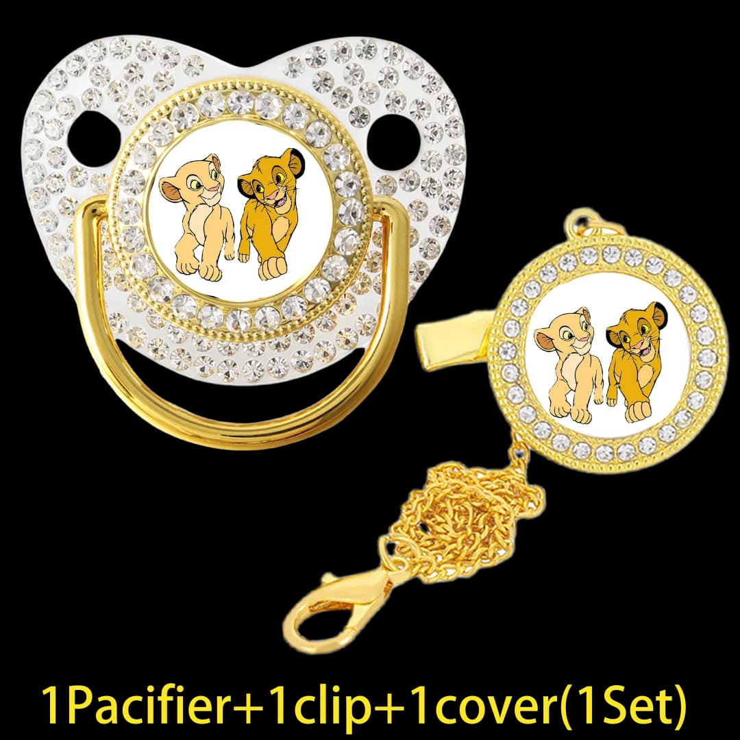 Ciucci per bambini di lusso Bling rilassanti emozioni per neonati bocca gioca capezzoli finti in silicone alimentare regali per baby shower nuovi