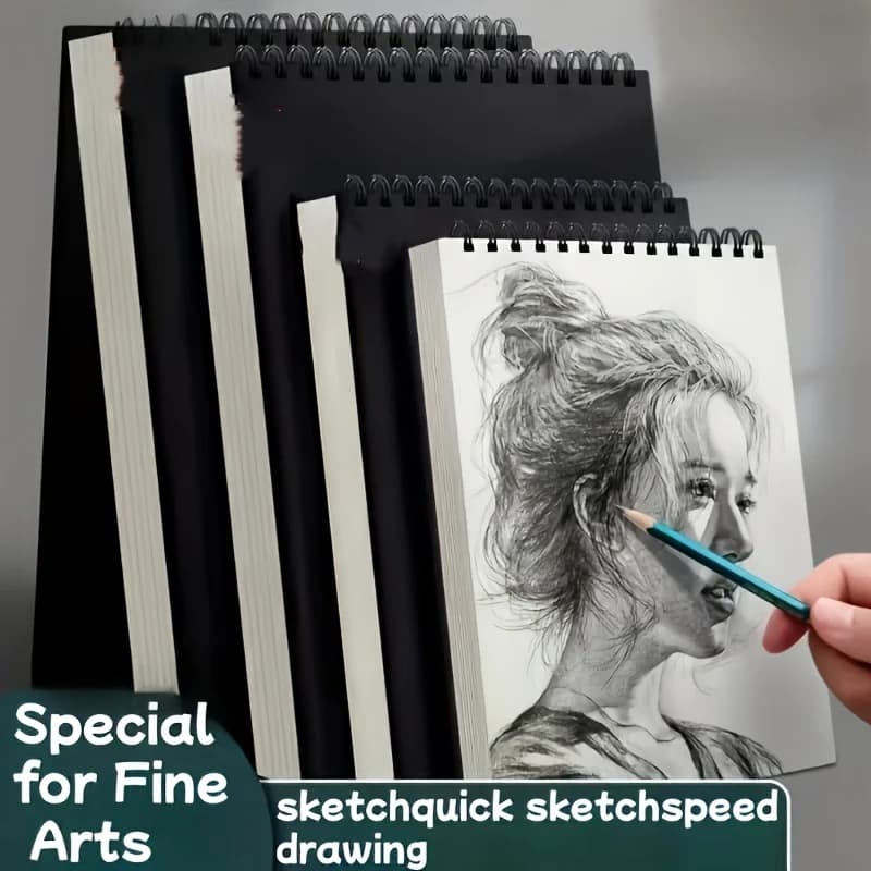 Set of 4 Books = (A6/A5/A4/16k) - Spiral Bound Sketchbook - 30 Sheets of Acid-Free Paper, Perfect for Beginners and Artists Draw