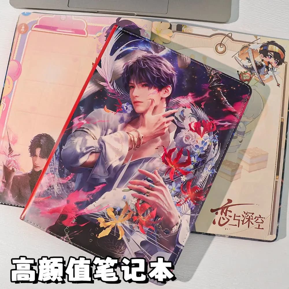 Love and Deepspace Sylus Xavier Zayne Rafayel B5 Notebook PU Leather Full Color Pages Anime Game Journal Diary