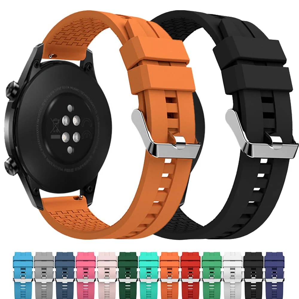 Cinturino per orologio da 20mm/22mm per Samsung Galaxy watch 6-4-classic/5 Pro Active 2 40/44mm bracciale in Silicone per Huawei GT 4-2-3 pro band