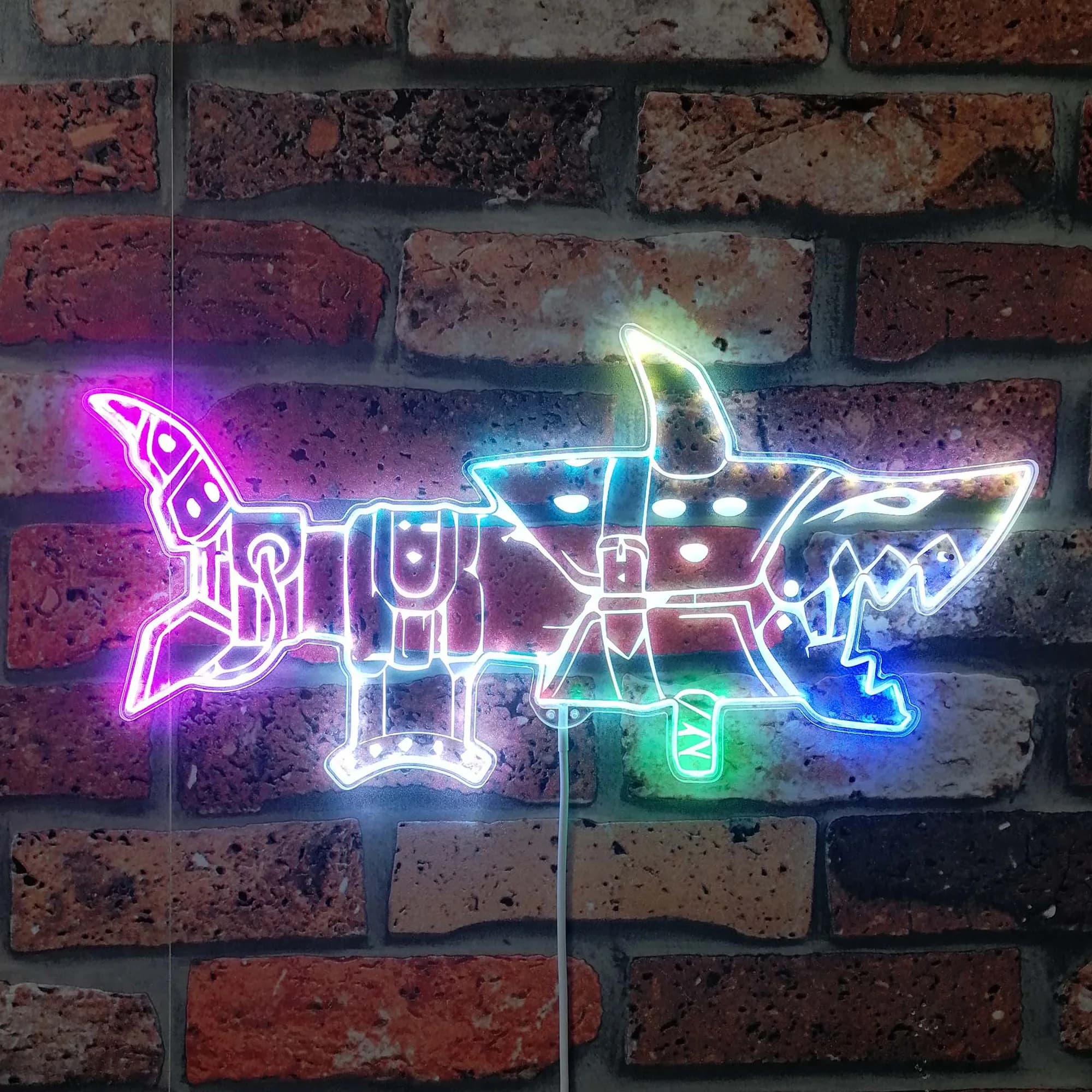 Jinx Arcane Fishbones Insegna al neon a LED, insegna a LED per luce notturna per giocatori, insegna al neon per sala giochi