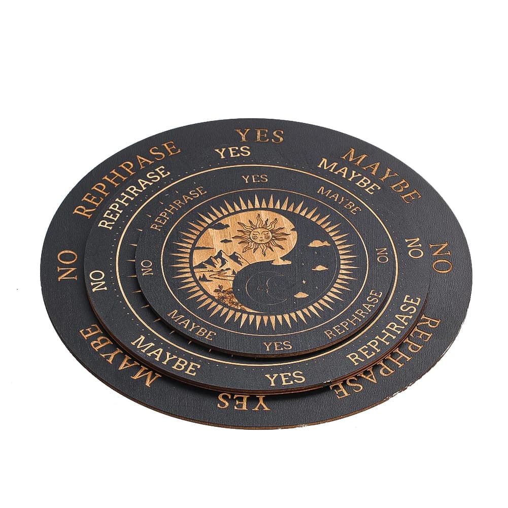 Tavola Pendolare Sole Luna in Legno, Tavola di Divinazione Metafisica Yin Yang per Altare Spirituale, Forniture per Stregoneria, Piatto Decorativo per la Casa