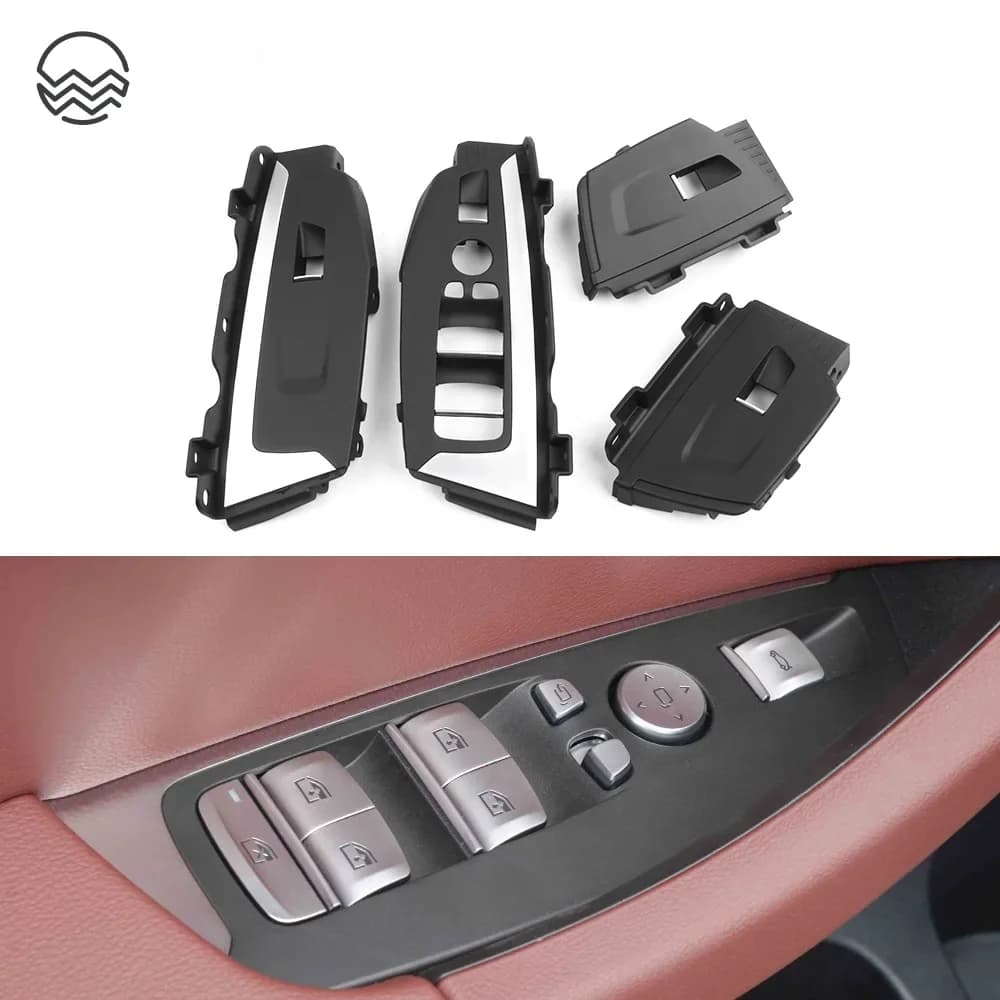 For BMW X3 X4 G01 G02 G08 F97 F98 2018-2021 Car Interior Door Pull Handle Black Trim Outer Cover Window Lift Switch