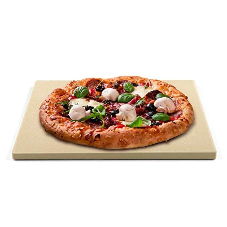 Classic 14 x 16 Inch Pizza Stone with Scraper, Heavy Duty Cordierite Baking Stone for Oven and Grill, Thermal Shock Resistant,