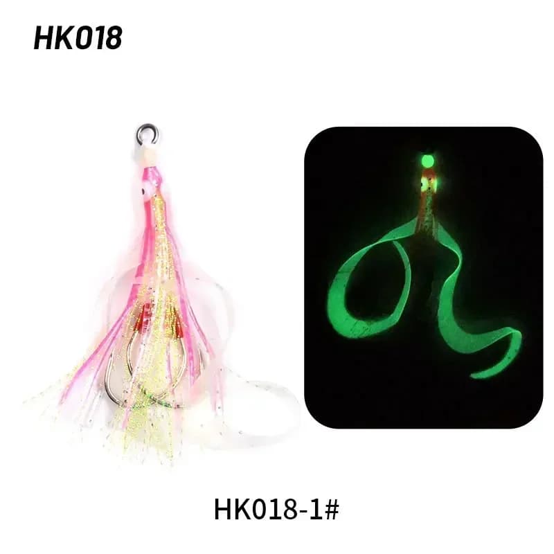 Morbido silicone calamari gonna esca lento jigging assist gancio luminoso pesca alla traina jig richiamo acqua salata accessori per la pesca in acque profonde