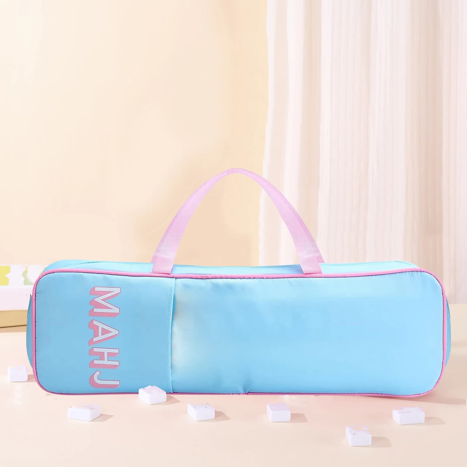Mahjong Rack And Tile Carrying Bags with Handle Zipper Ergonomic and Comfortable Design for Card Pushers Bags Gifts Accessories