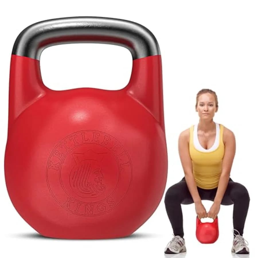 Competition Kettlebell 32 KG for Women and Men, Steel Construction Resistant, Black Finish Liscia, Higher Balance for Intensive Training