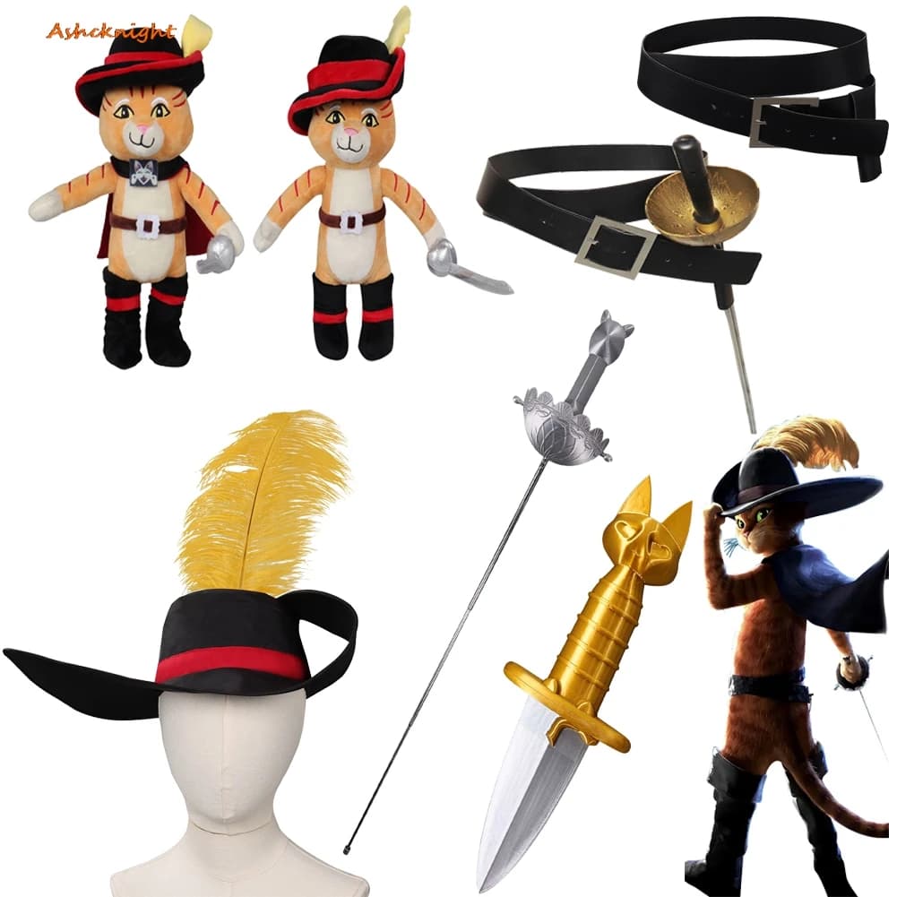 Cat Into Boots Cosplay Cat Spadaccino Hat Strap Accessories for costumes Halloween Carnival Party Dressing Punches Kid Adult
