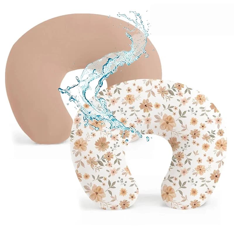 2 Pezzi Copricuscino Allattamento Impermeabile Elasticizzato per Cuscini Allattamento, Fodera Protettiva per l'Allattamento per Mamme e Neonati