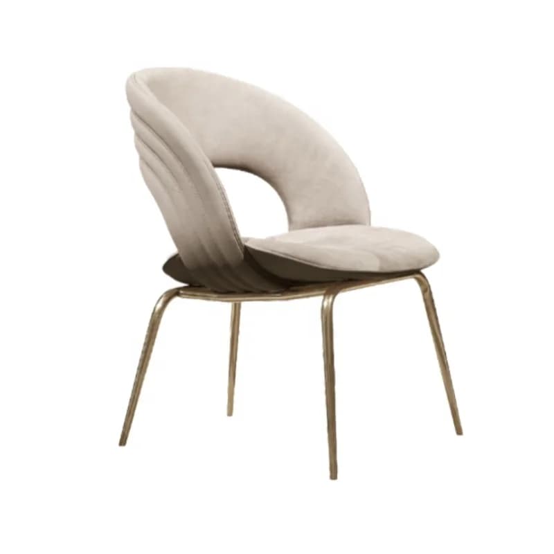 Sedia di Design in Velluto con Gambe in Metallo Dorato, Stile Post-Moderno, per Ristoranti di Lusso