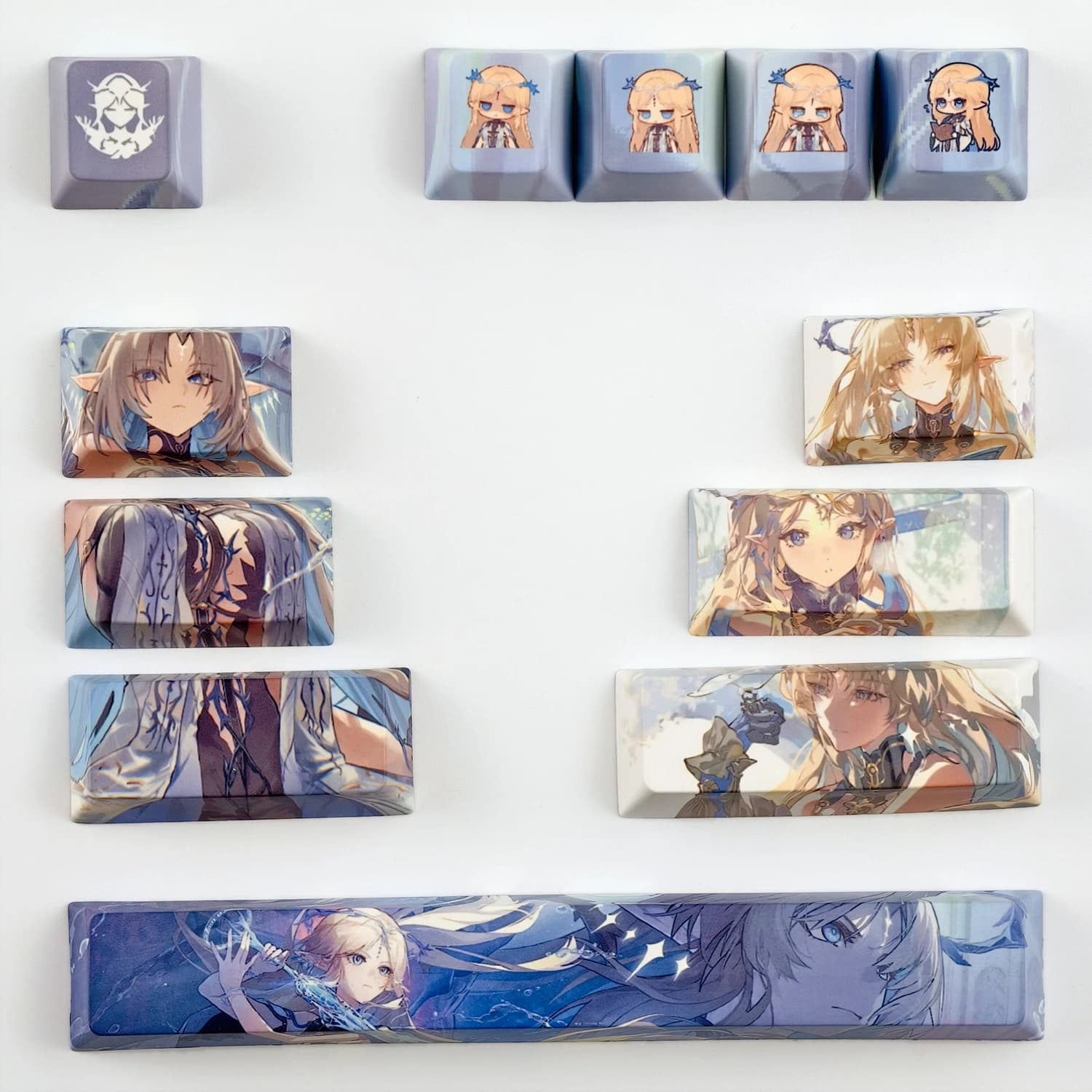MAIMOOO Wuthering Waves Cartethyia Keycaps 12 tasti Cherry Profile PBT Personalizzati Anime Game Keycaps DIY Tastiera Meccanica