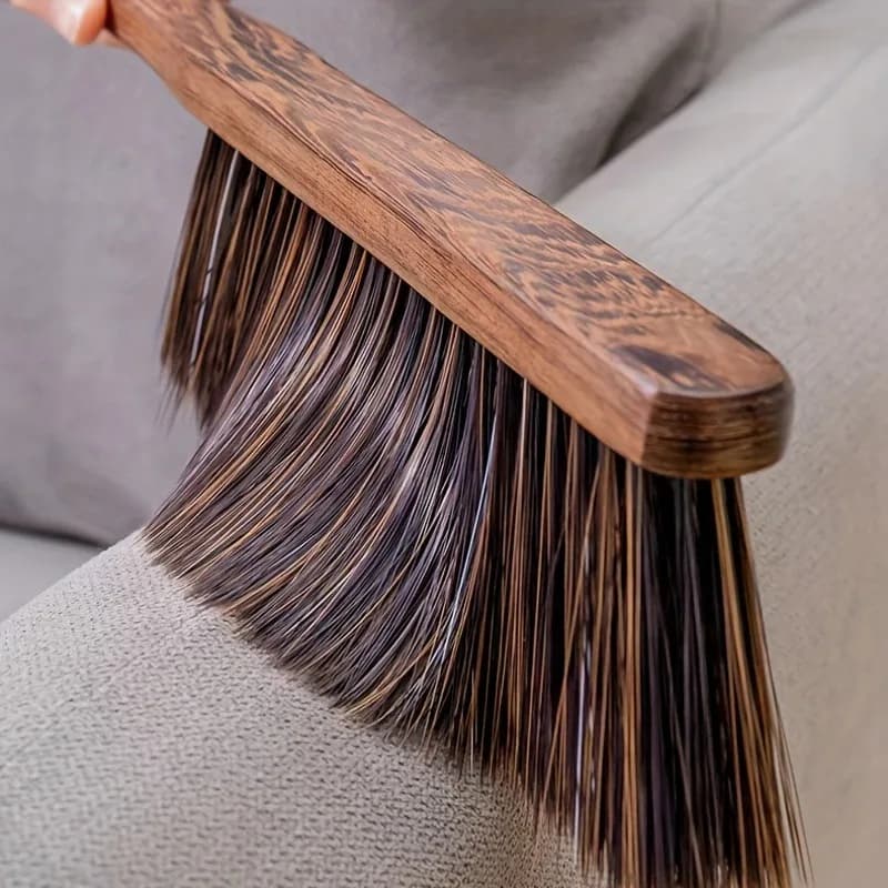 1pc Clean Soft Bristle Dusting Brush with Natural Wooden Handle, Plastic Material, Manual Uncharged Operation Deep Cleaning