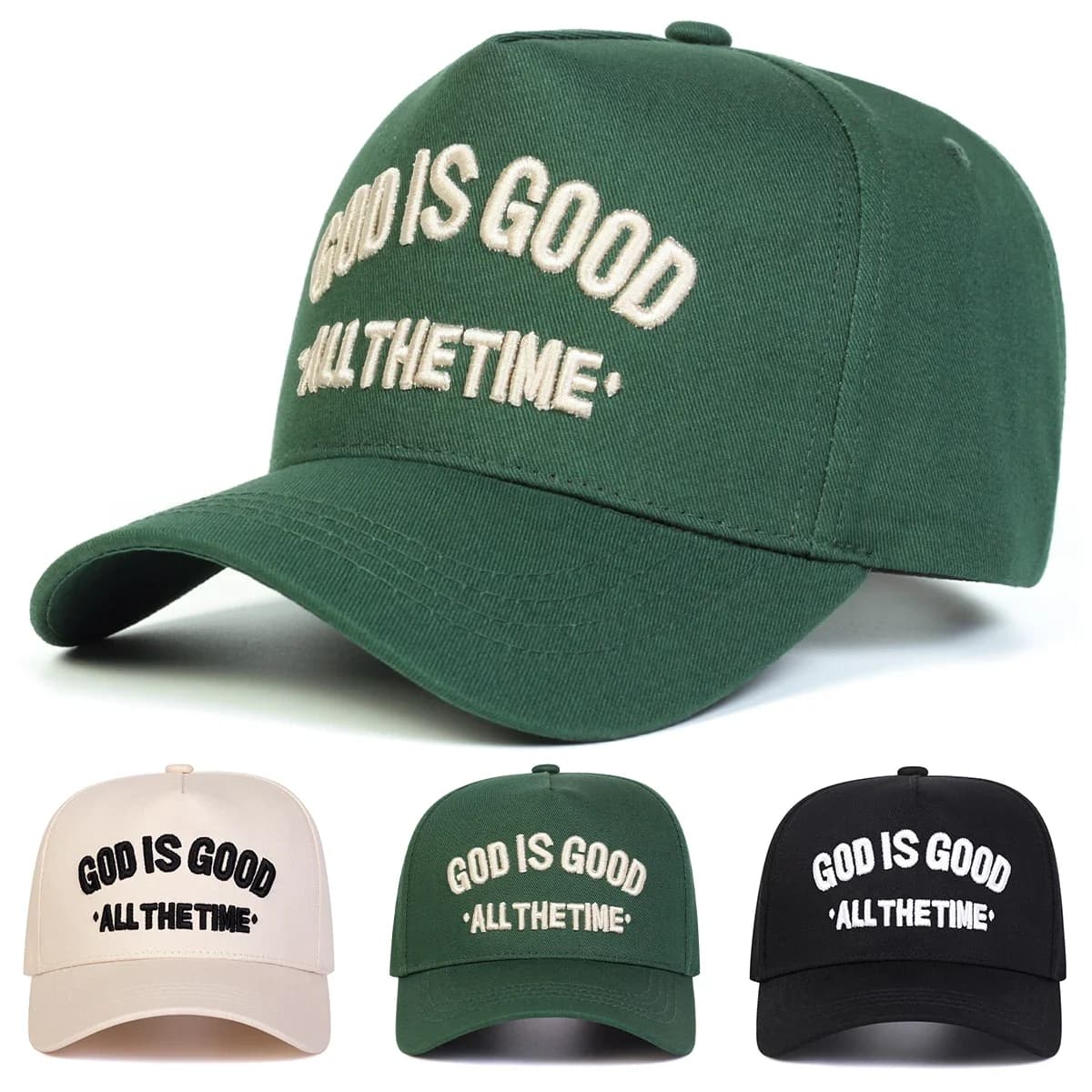 Cappellini da Baseball Unisex con Ricamo 'GOD IS GOOD', Regolabili per Primavera e Autunno, Cappelli Casual da Esterno, Protezione Solare, Cappello Sportivo