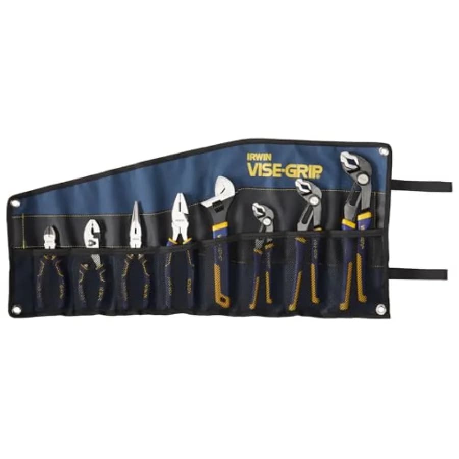Set di Pinze VISE-GRIP GrooveLock 8 Pezzi in Acciaio Resistente Nero con Meccanismo di Bloccaggio per Uso Industriale e Professionale
