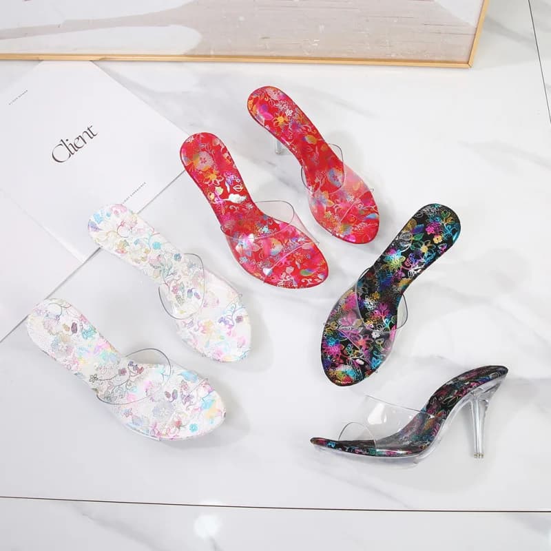 Crystal Heel Women's Colorful Fashionable Plus Size High Heels