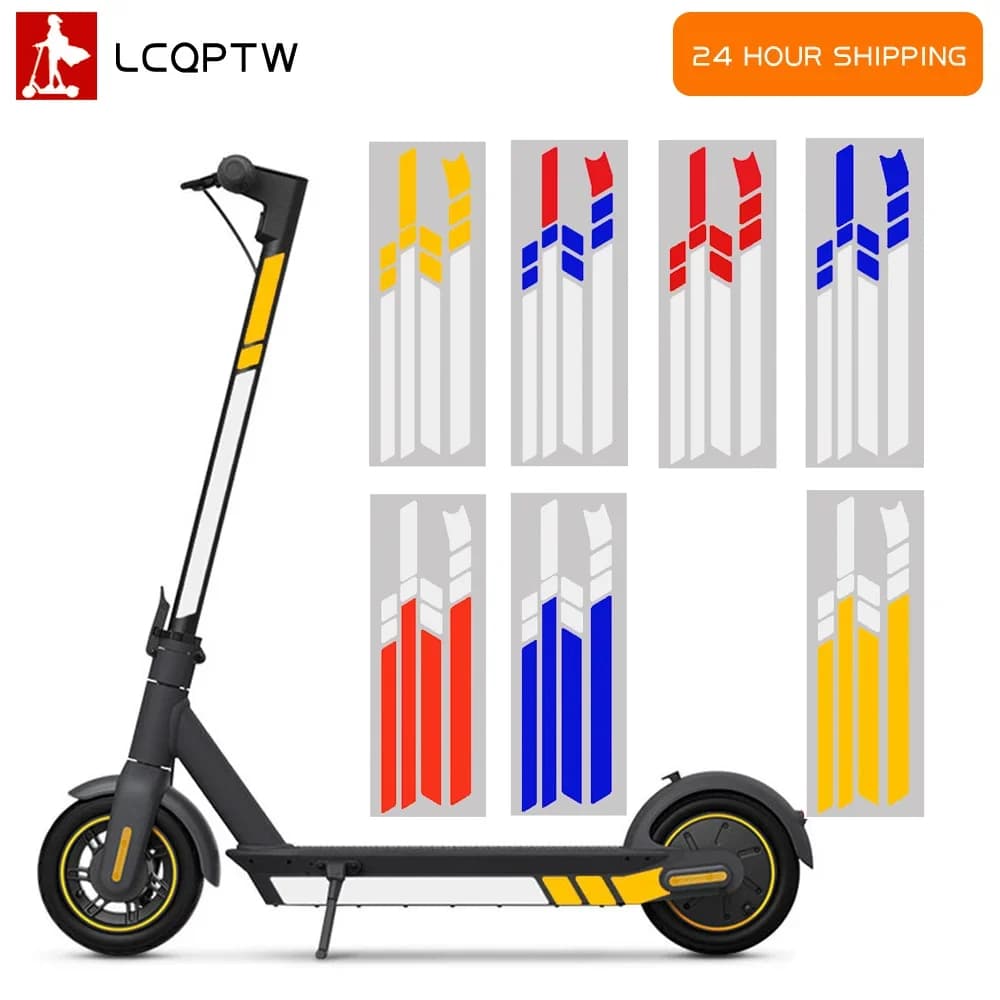 Adesivo riflettente per Ninebot Segway Max G30 G30D Scooter elettrico Decorazione del corpo Avvertimento Accessorio di sicurezza di guida Parte