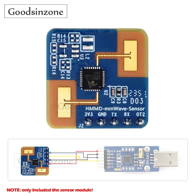 HMMD mmWave micro-movement sensor module - 24 GHz Radar for human detection with Raspberry Pi / ESP32 / Jetson Nano