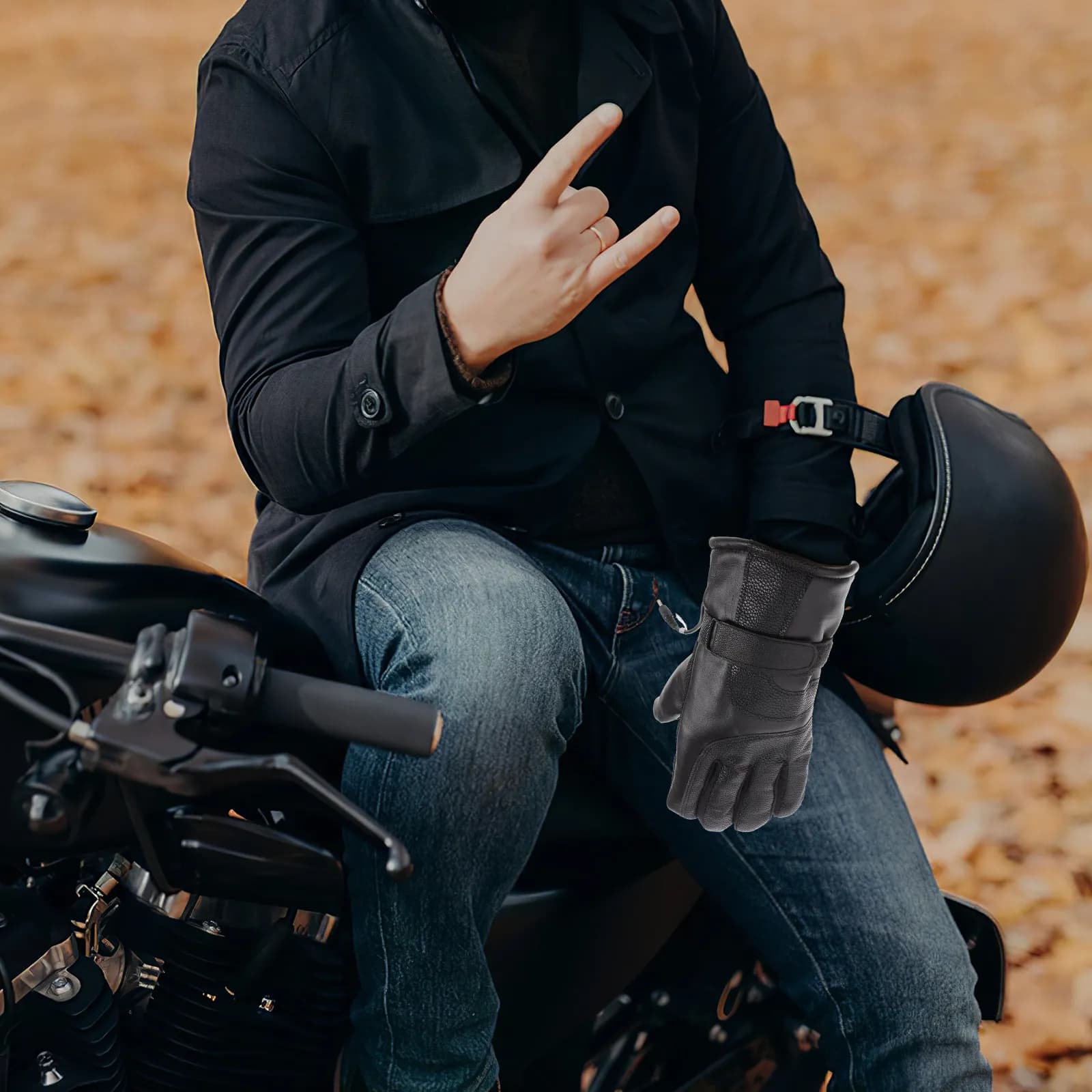1Pair Heated Gloves PU Electric Heating Cold Weather Motorcycle Riding Winter Thermal Hand Warmer Gloves for Men Women