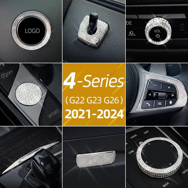 Per BMW G22 G23 G26 4-Class 2021-2024 i4 nuovo 420i 425i 430i serie Car Interior volante presa d'aria decorazione diamante