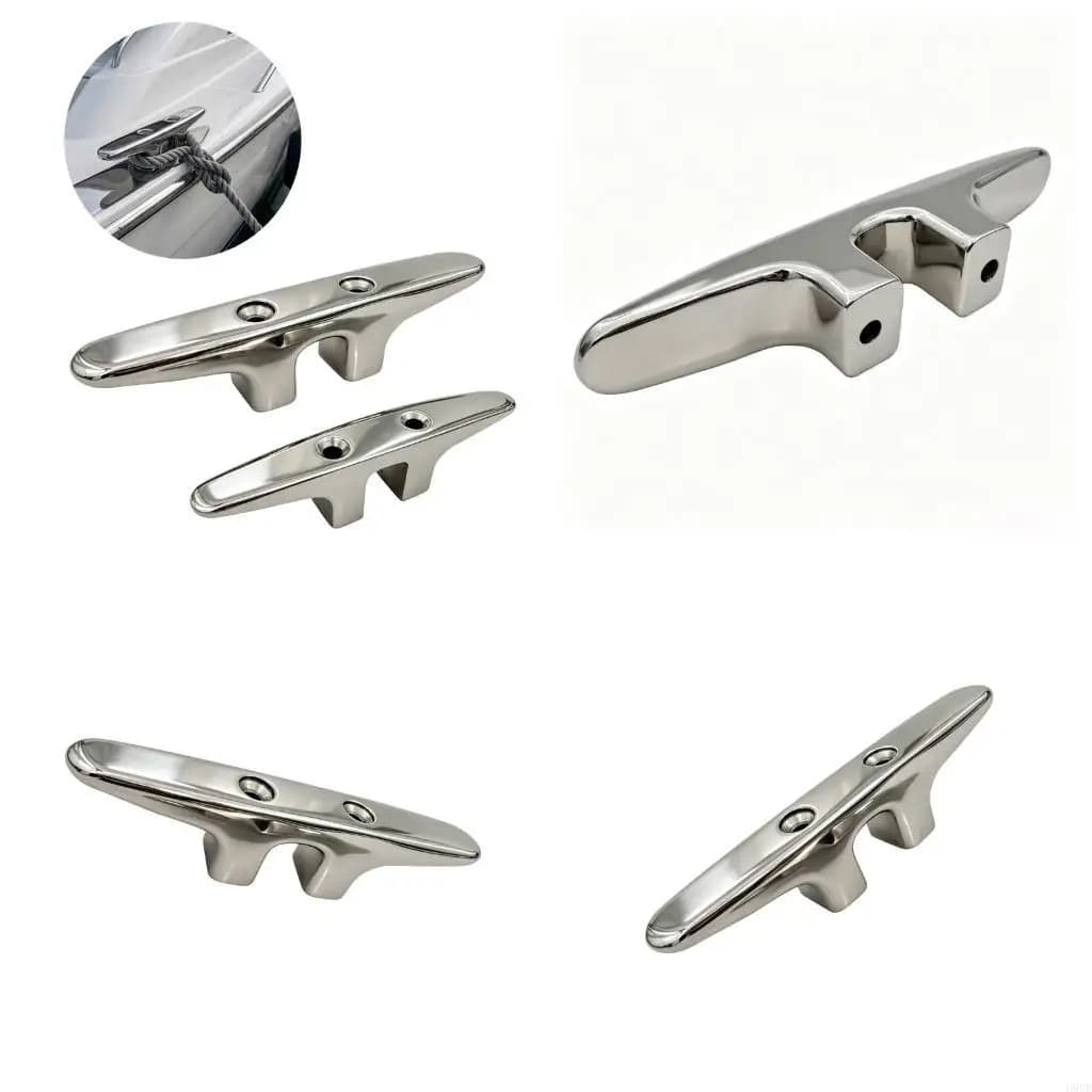 316 Stainless Steel Short Leg Eye Plate Boat Tie Down Cleat Yacht Mooring Cleat 2 Size for Option for Marine Boat Trailer Rope