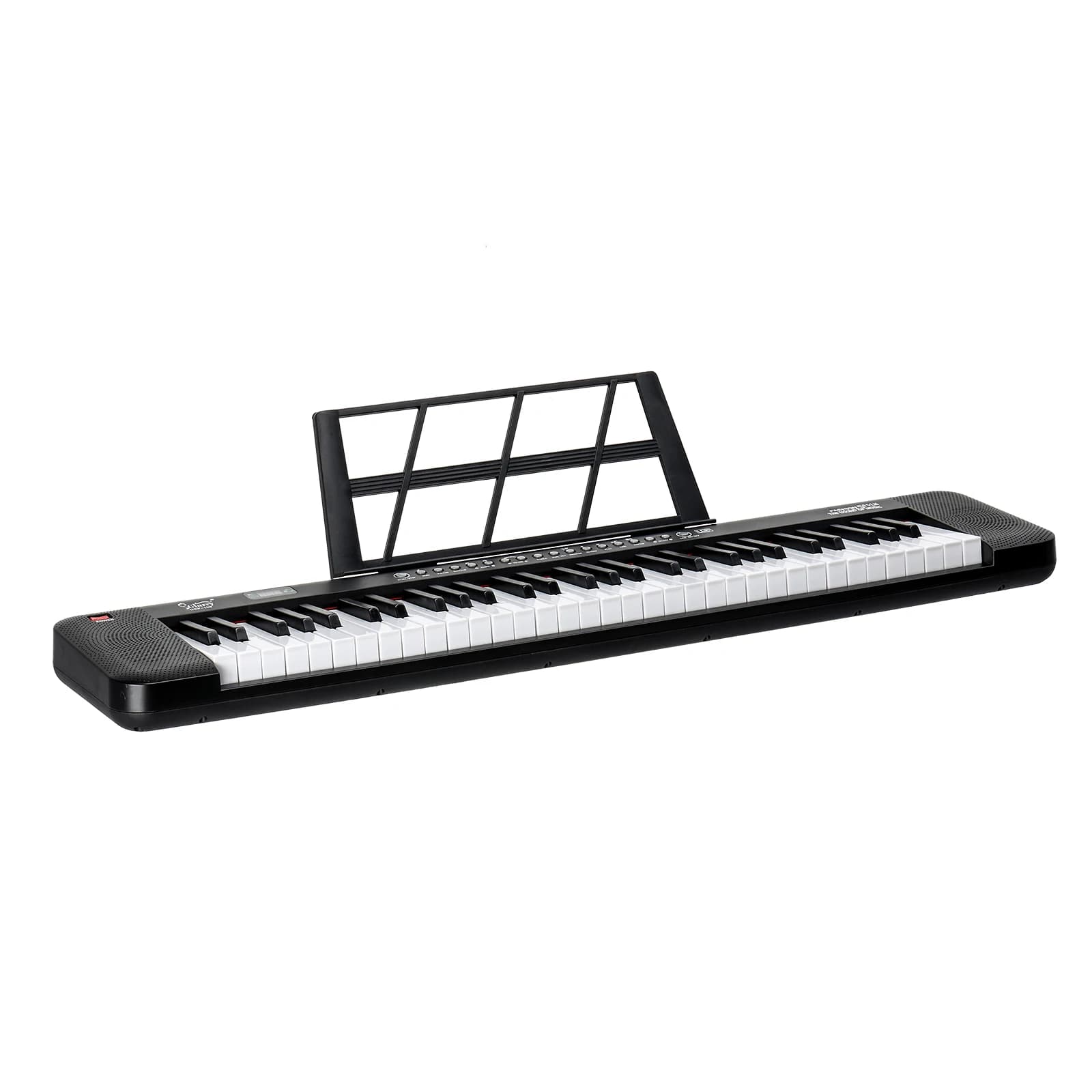 GEP-109 Tastiera con illuminazione a 61 tasti con supporto per pianoforte, panca per pianoforte, altoparlanti integrati, cuffie, microfono, poggiatesta, schermo LED