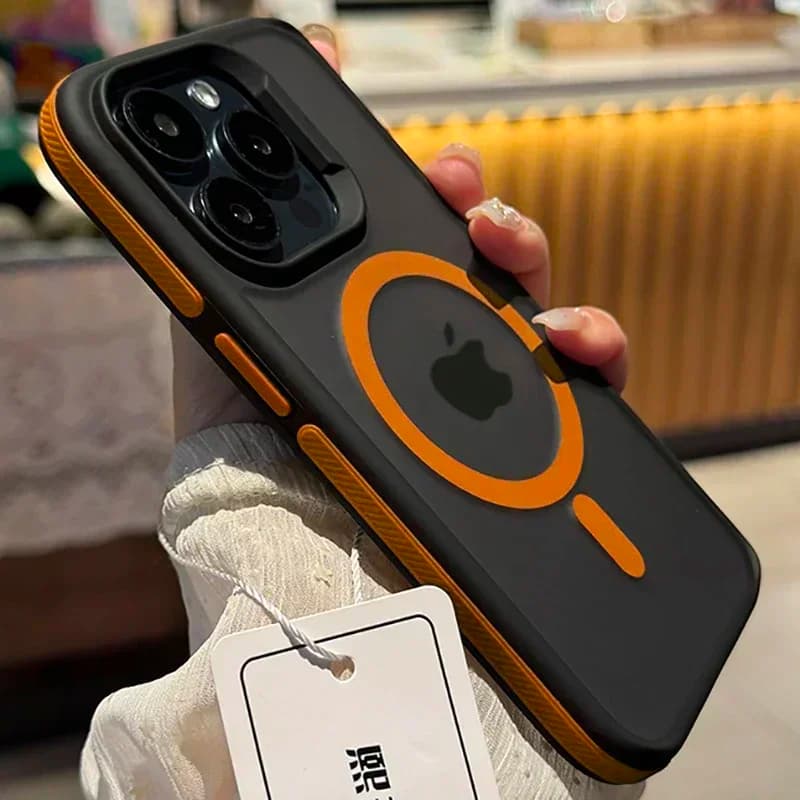 Nuova Cover Magnetica Bicolore Opaca Smerigliata per iPhone 17 16 15 14 13 Pro Max, Trasparente Antiurto Rigida