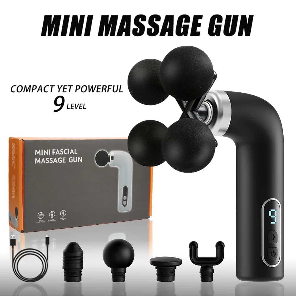 New Portable Massage Gun 9 Levels Body Relaxation Muscle Massage Gun Mini Portable Massage Gun for Deep Fabrics