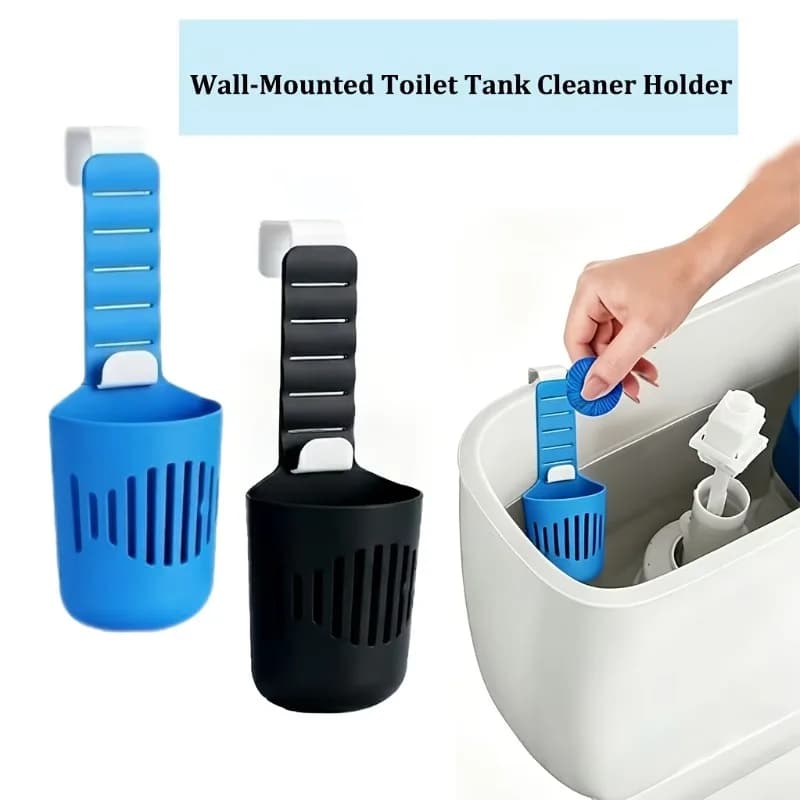 Cestello in silicone per la pulizia del serbatoio del WC - Supporto regolabile da appendere per pastiglie detergenti a rilascio lento, senza ruggine, facile da installare