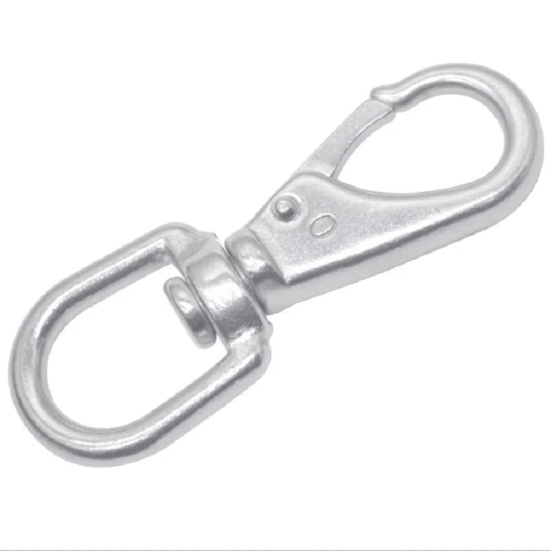 Moschettone girevole in acciaio inossidabile per guinzaglio per cani 304 Gancio girevole per accessorio portachiavi