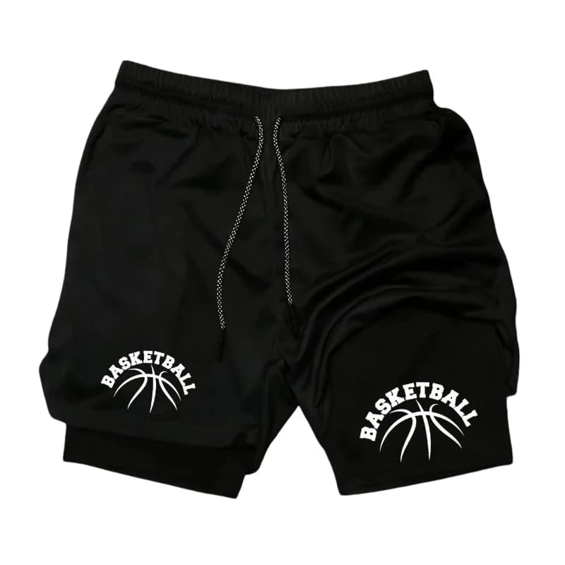 Fitness Leggings 2-in-1 Running Shorts Suitable for Men's with Phone Pocket for Summer Sports Pants Cycling Comfortable Elastic