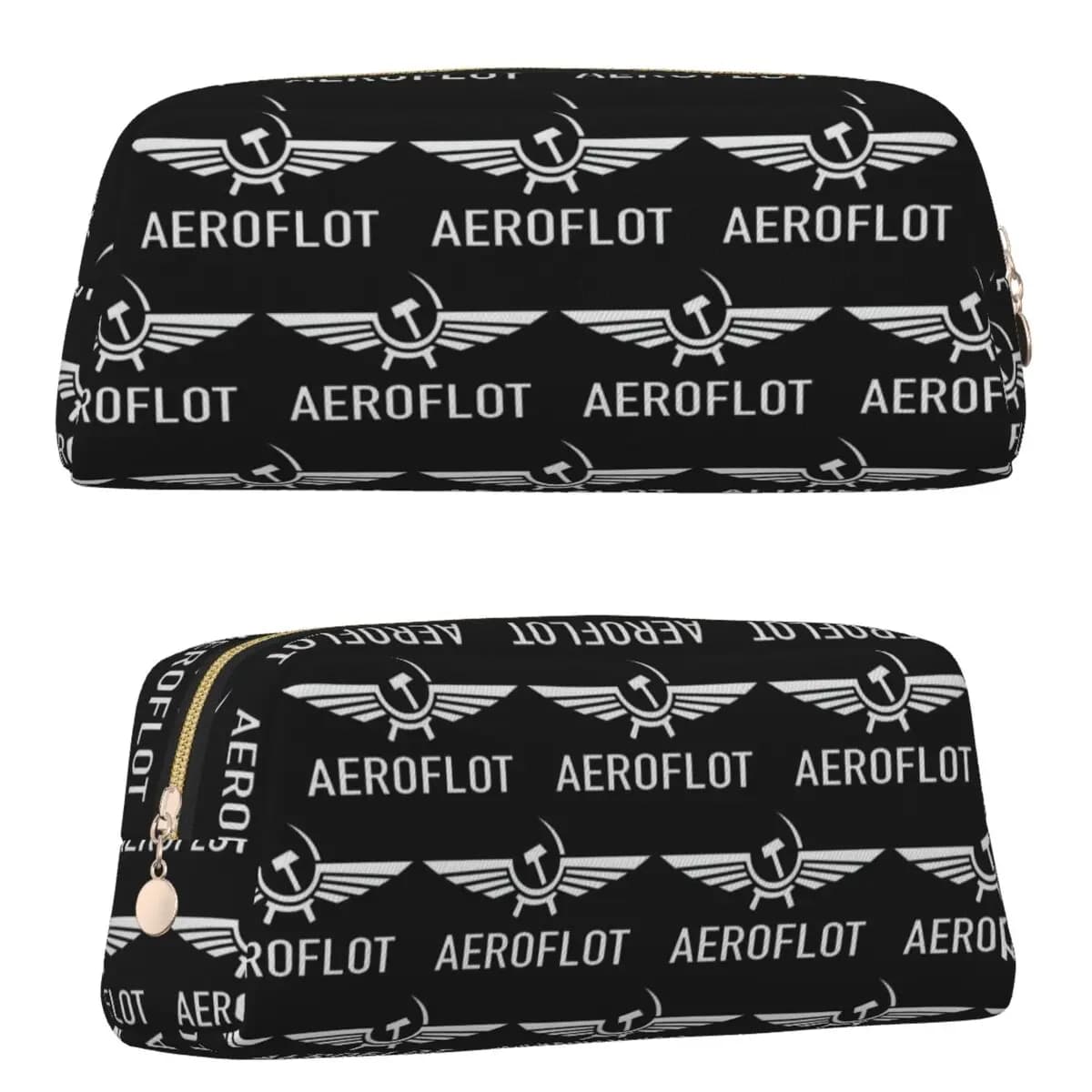 Aeroflot Aviation Russe Pilote Aerospace Aviateur Pencil Cases Pen Box Pencil Bag Pencil Pouch Storage Stationery Supplies