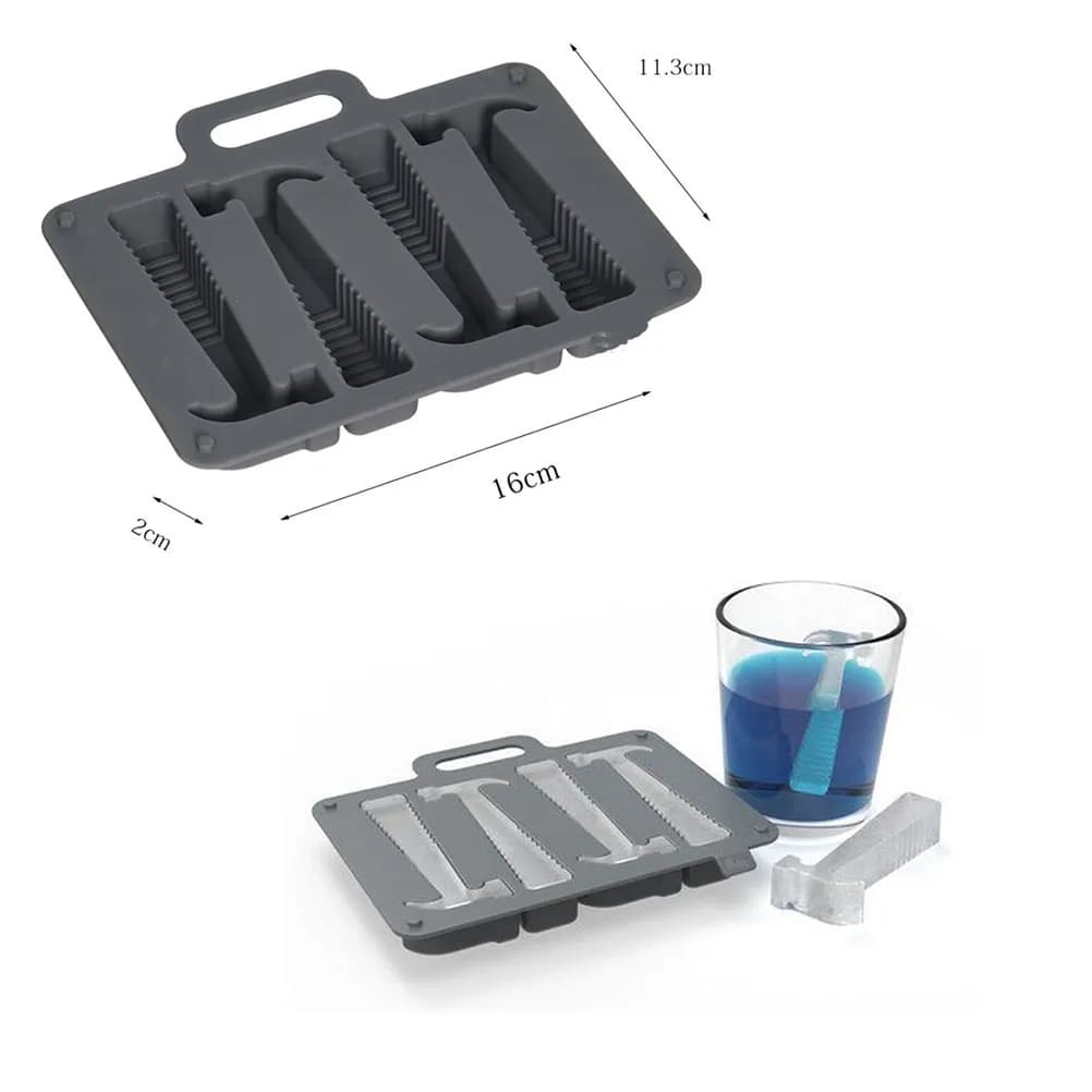 Stampo per Cubetti di Ghiaccio a Forma di Martello in Silicone Alimentare, 1 Pezzo, Strumento da Cucina Creativo, Vassoio Impilabile per Cubetti di Ghiaccio Facile da Rilasciare per Bevande