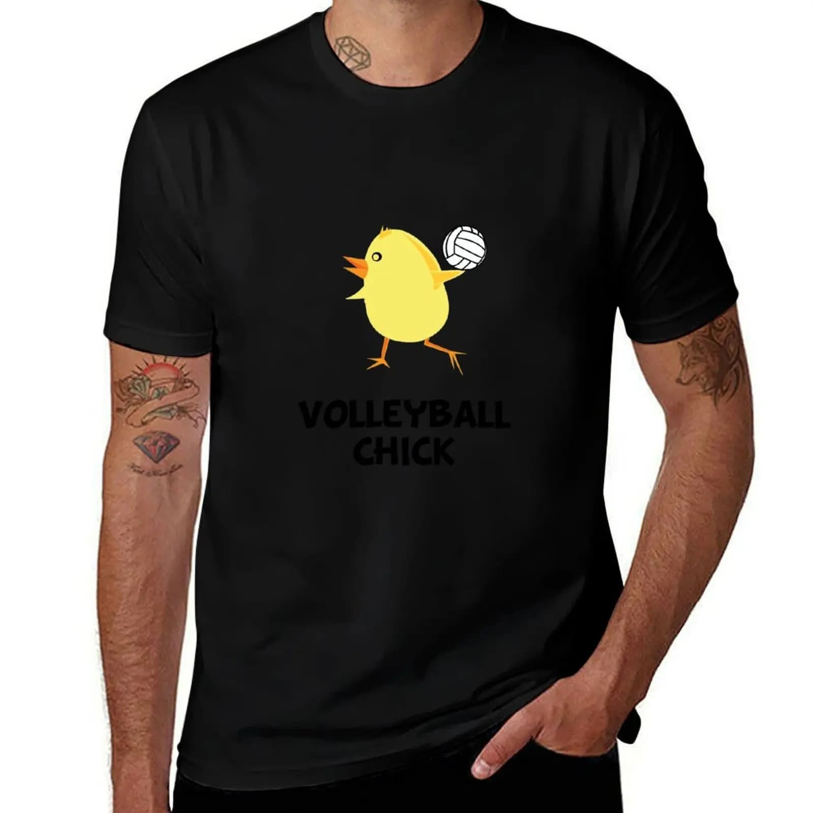 Volleyball Chick T-Shirt Big and Tall Solid Color T-Shirt