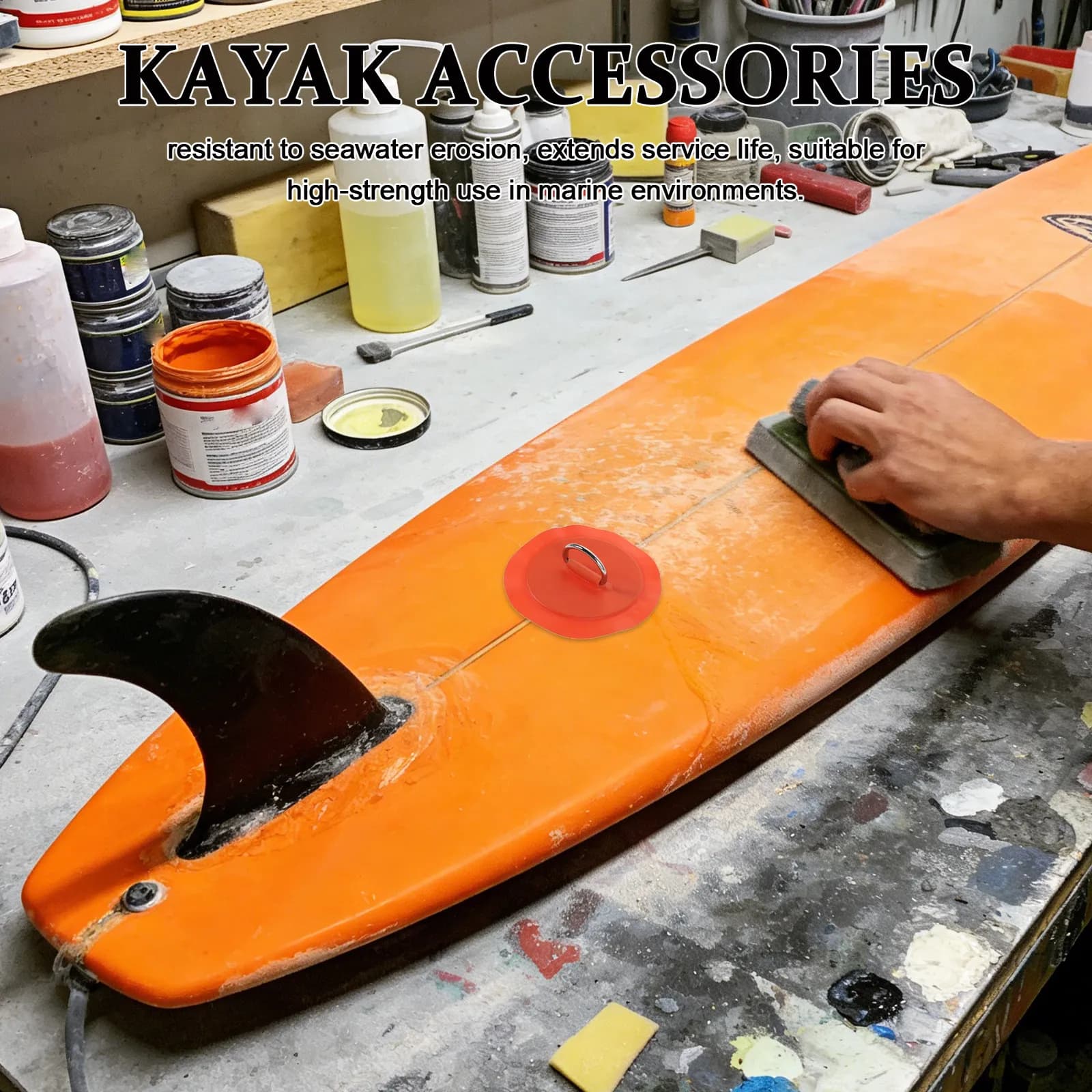 2 Pezzi Anelli a D Gonfiabili Resistenti per Riparazione Tavole da Surf, Accessori per Kayak e Paddleboard
