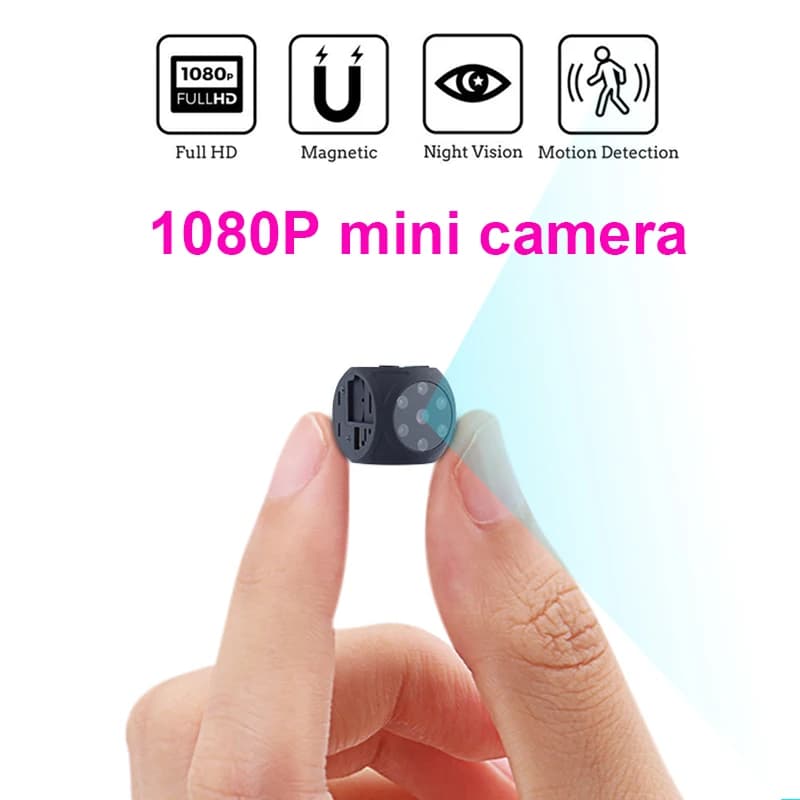 Mini telecamera portatile HD 1080P con visione notturna e rilevamento del movimento Piccola telecamera di sicurezza per interni ed esterni Supporto per scheda TF nascosta