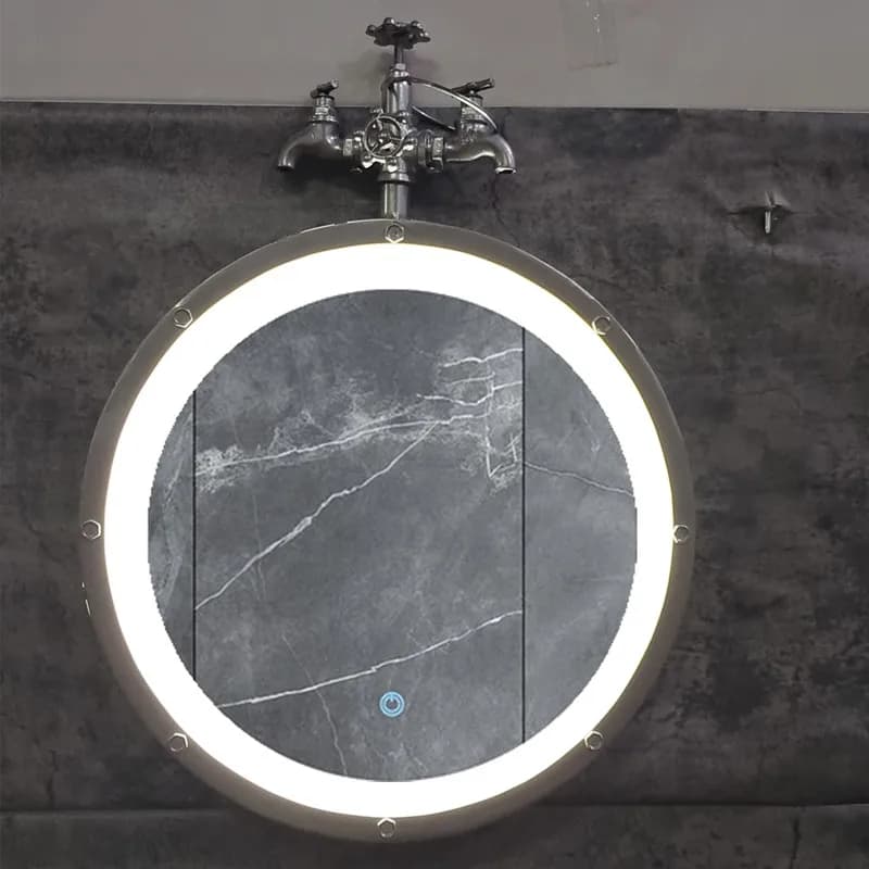 Smart mirror with touch screen round bathroom mirror led wall-mounted luminous round mirror wall-mounted with light