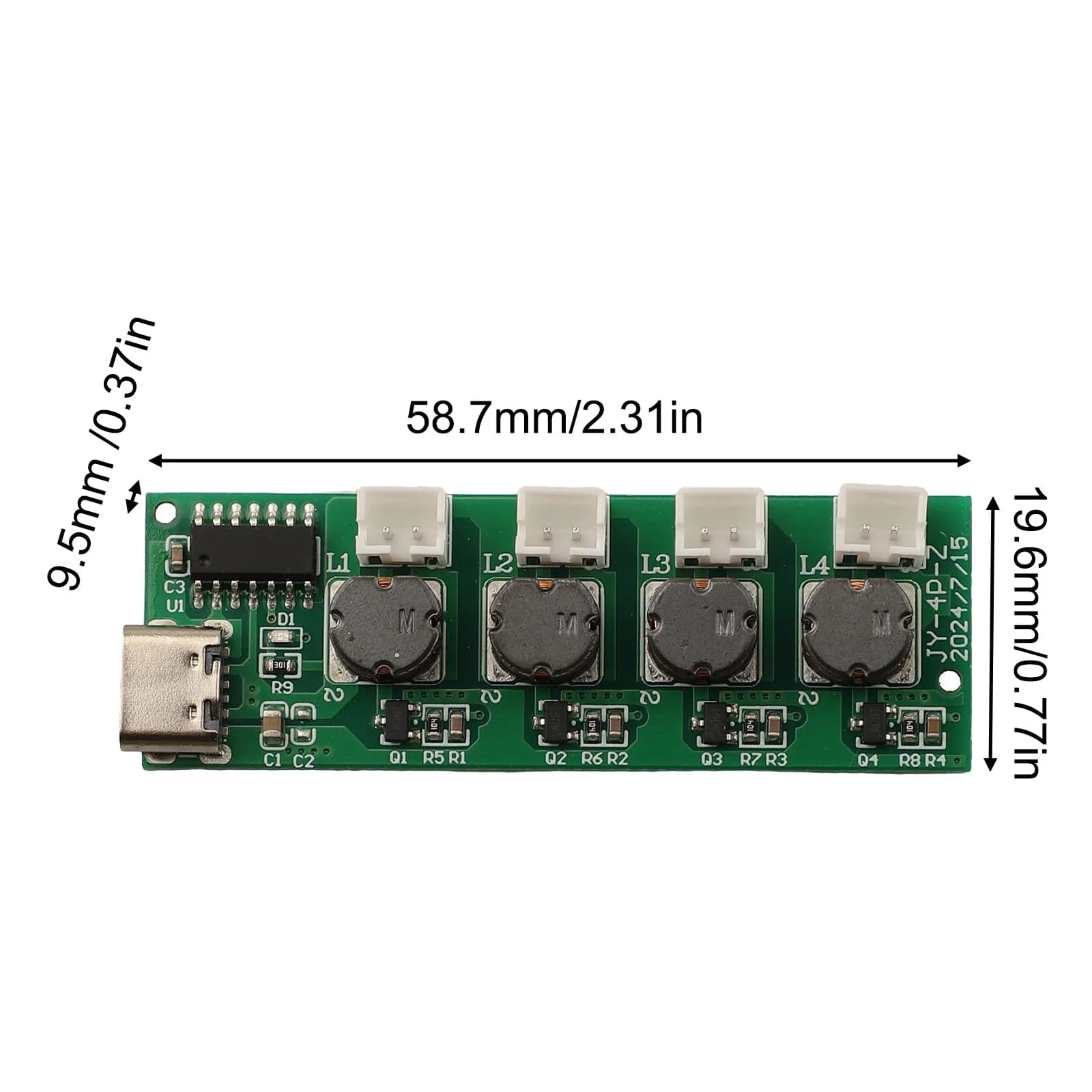 Kit umidificatore fai-da-te con atomizzatore a 4 teste Prestazioni stabili Forte volume di nebbia Interfaccia TYPE-C aggiornata per uso domestico
