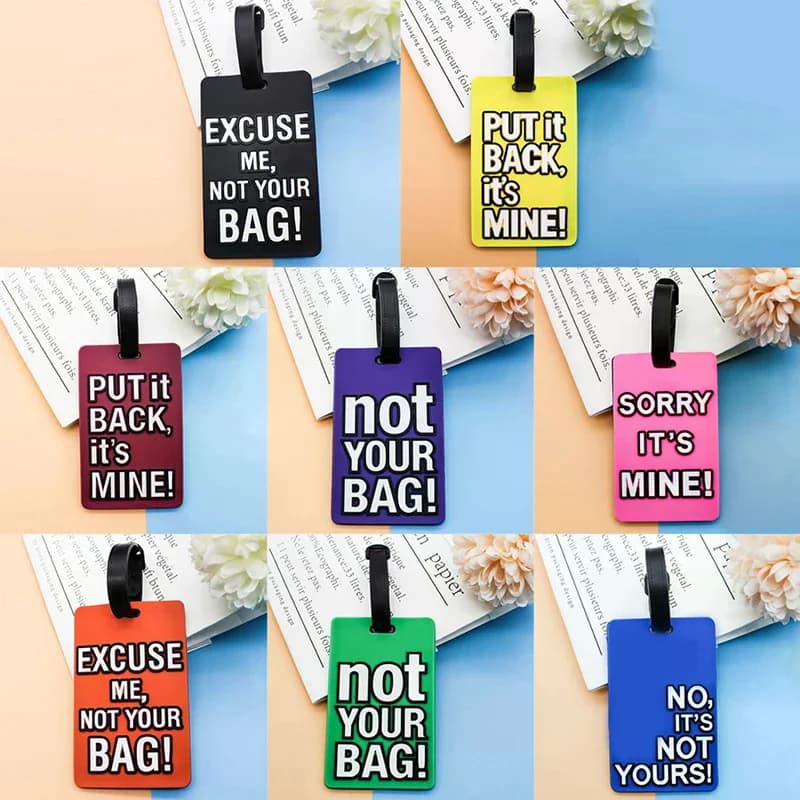 Etichette per Bagagli 2022 Creative con Scritta 'Not Your Bag', Accessori da Viaggio, Stile Cartone Animato, Etichetta Portatile in Silicone alla Moda