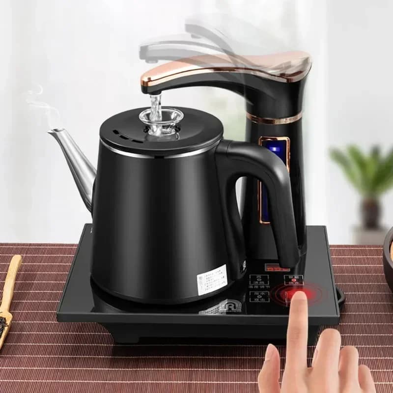 Bollitore elettrico completamente automatico Teiera Set Distributore d'acqua con spegnimento automatico di sicurezza in acciaio inossidabile da 0,8 litri Stufa di pompaggio Samovar