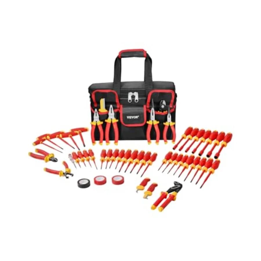 Set di Cacciaviti Isolati 50 Pezzi, Set Professionale di Cacciaviti Elettrici 1000V con Punte Magnetiche
