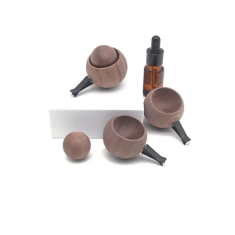 Diffusore di Oli Essenziali in Legno per Auto e Casa, Mini Diffusore Aromaterapico Naturale per Camera da Letto, Soggiorno e Bagno