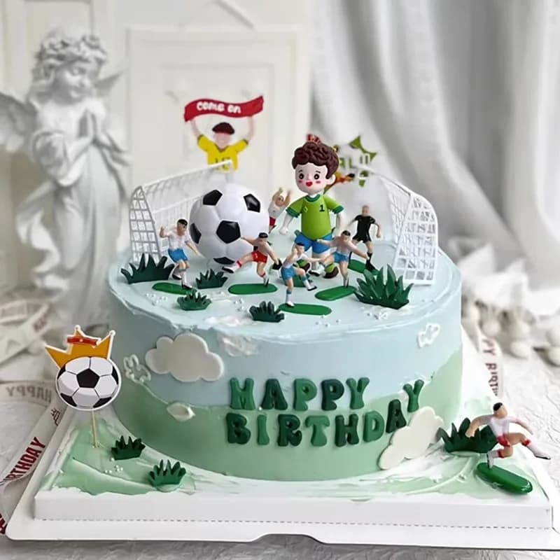 Football Theme Cake Decorations for Birthday, Cupcake Flags, Birthday Party Kits for Children and Baby Shower