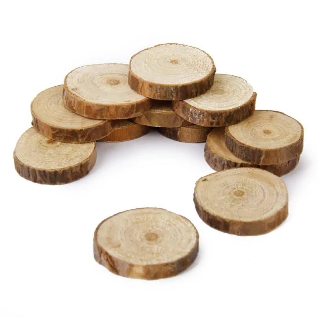 Autentiche Fette di Legno Circolari per Decorazioni Rustiche di Matrimoni e Blocchi Artigianali Personalizzabili