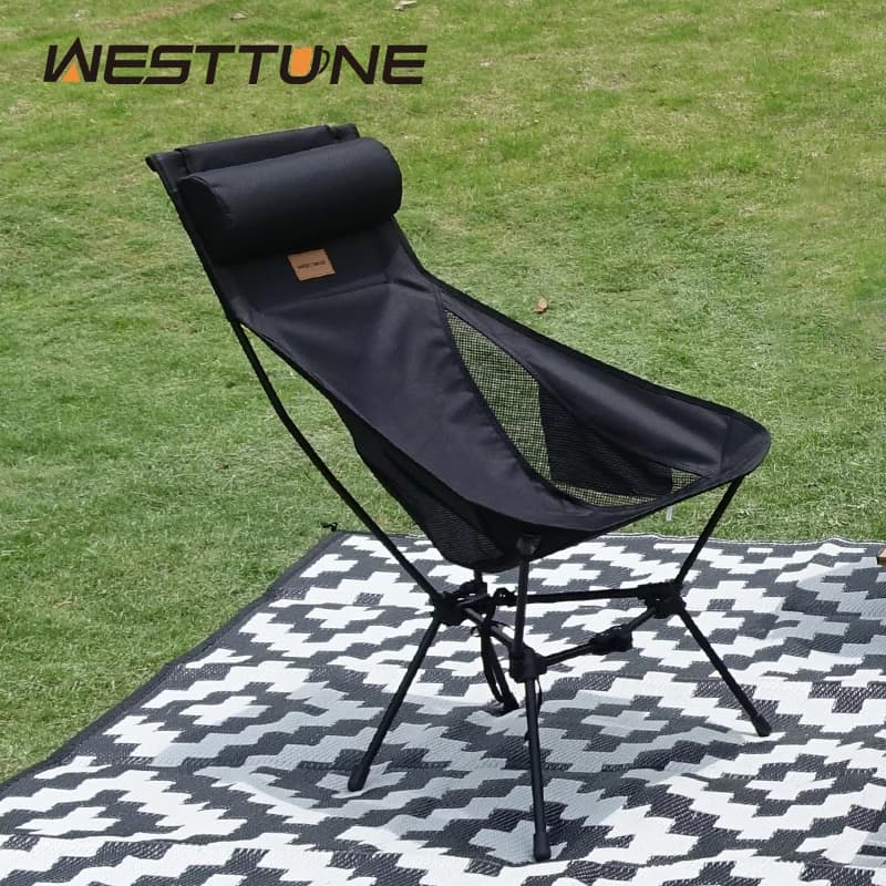 WESTTUNE Sedia da campeggio portatile Sedia pieghevole leggera con poggiatesta per campeggio esterno Escursionismo Viaggi Spiaggia e sport