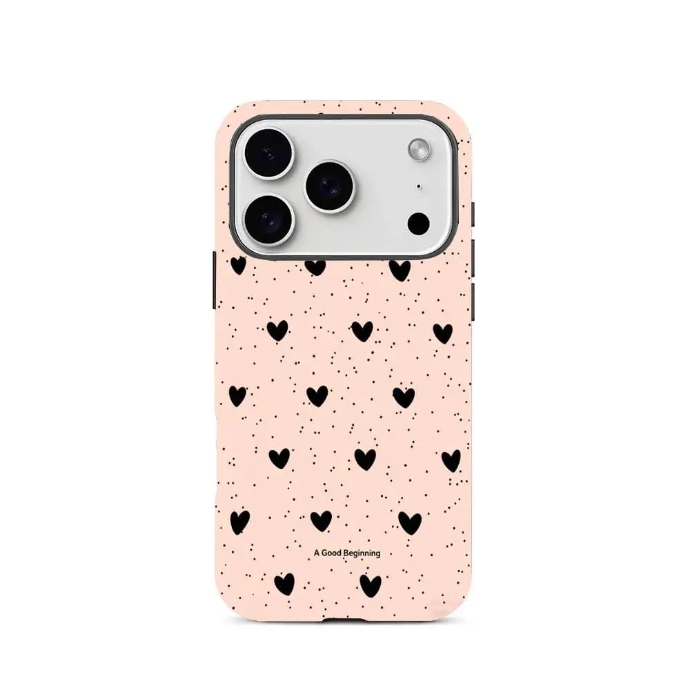 Love wave dot pattern 2-in-1 phone case suitable for iPhone 17 16 15 14 13 12 11Pro/Max/Plus shockproof and anti drop back cover