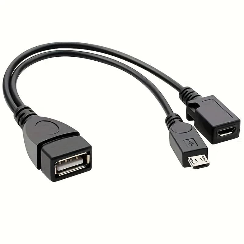 Splitter OTG USB a Micro USB Y 2 in 1 per Fire Stick 4K/3/2, tablet telefono Android - Adattatore OTG dati di ricarica rapida, senza batteria