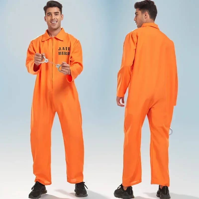 1PC Cosplay Prigioniero Uniforme Costume Pantaloni Uomo E Donna Tuta Adulto Arancione Prigione Uniforme Per Adulti Halloween Party Costume Prop