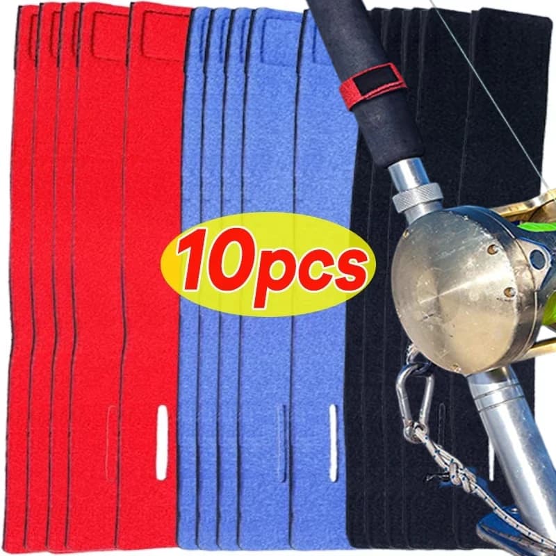1-10pcs Hot antiscivolo Canna da pesca Portacravatta Cinghia Cintura Affrontare Elastico Wrap Fasciatura Fascia Pole di Fissaggio Cravatte Strumenti di pesca all'aperto