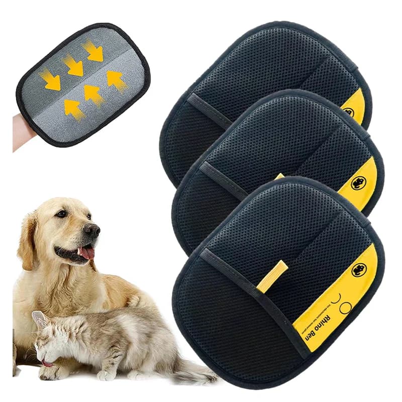 Pet Grooming Gloves Hair Remover Brush Deshedding Brush Glove for Dog Cat Rabbit with Long/Short/Curly Hair