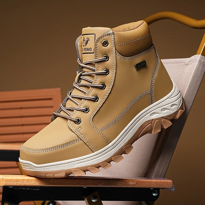 Stivali da Uomo Invernali Scarpe da Passeggio Casual Calde Stivaletti Neri Sneakers Gialle Taglia Grande Antiscivolo Resistenti Scarpe da Trekking